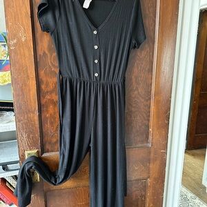 Black Button-Down Jumpsuit